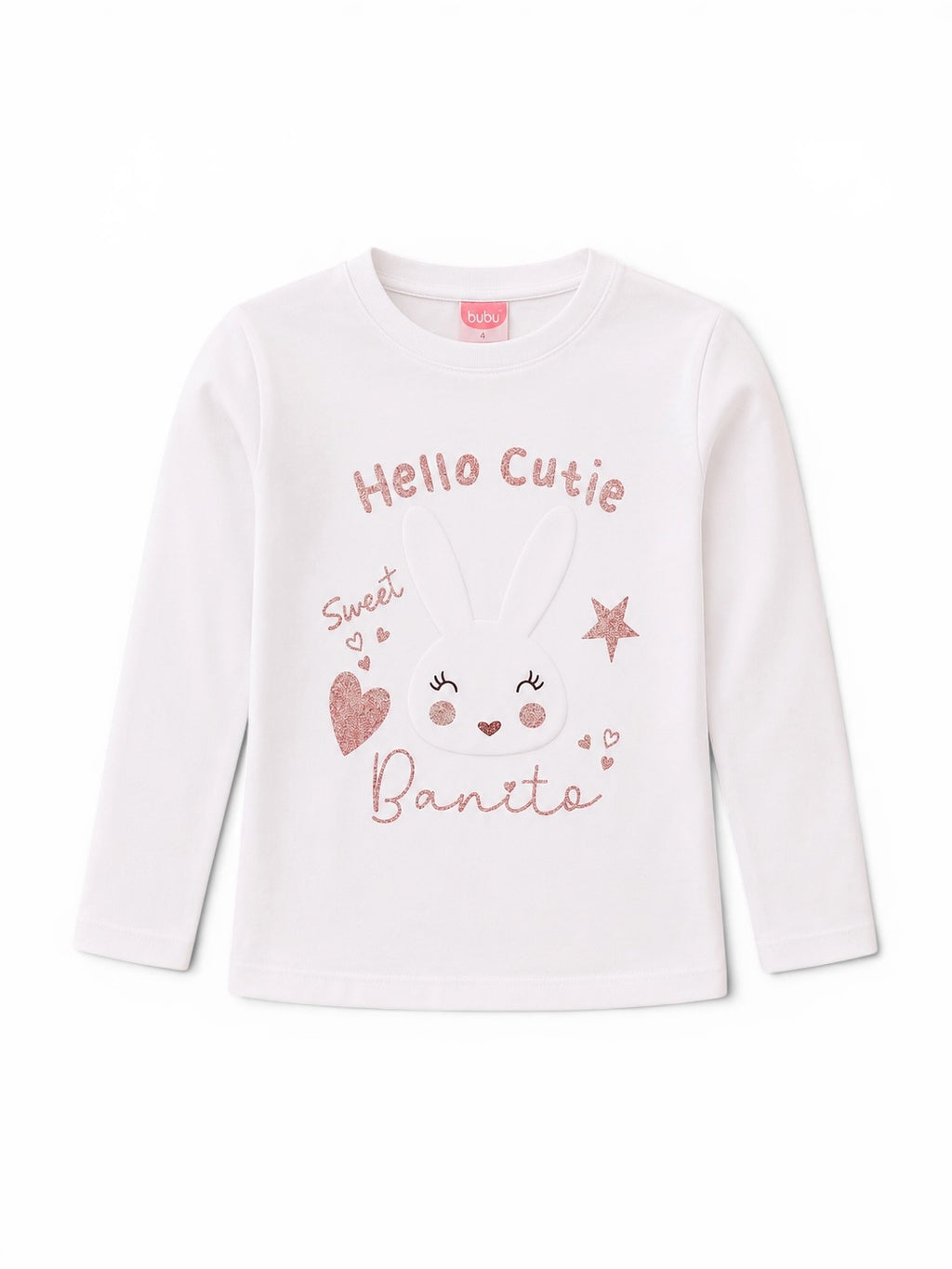Langarmshirt „Hello Cutie“ Weiss