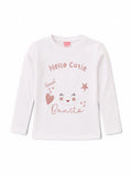 Langarmshirt „Hello Cutie“ Weiss