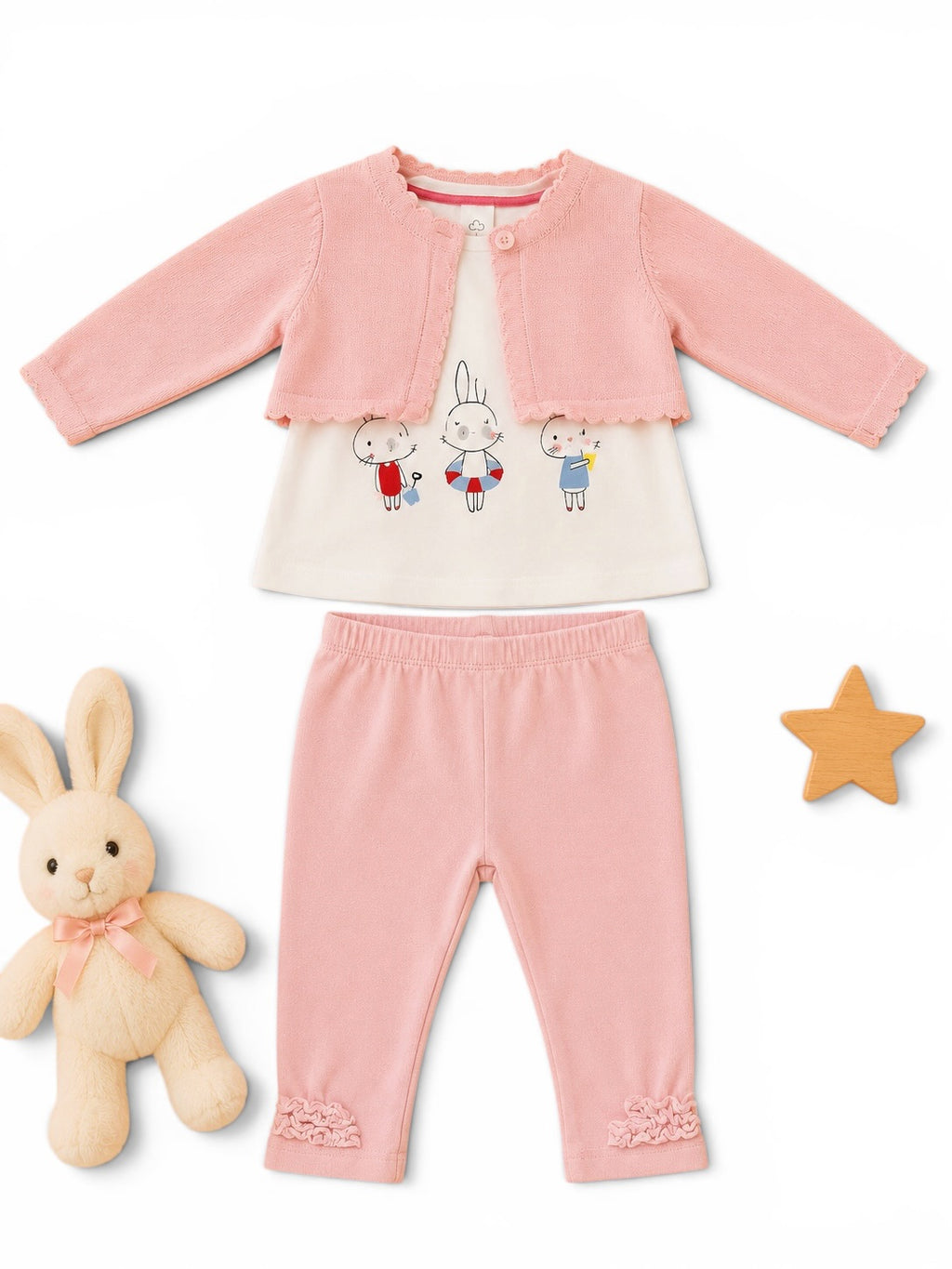 Set Cardigan & Hose Rosa