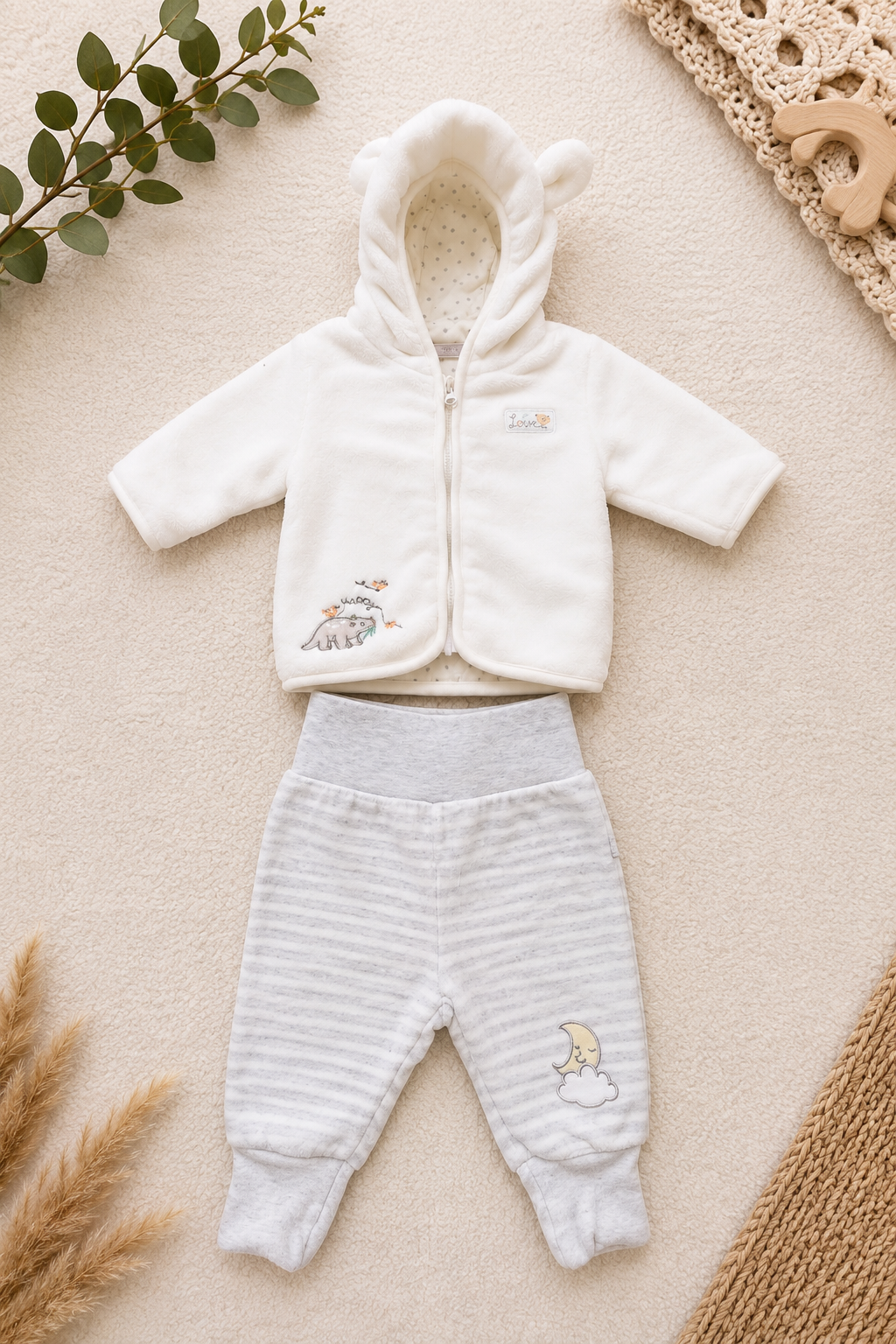 Teddy Mond Babyset Beige