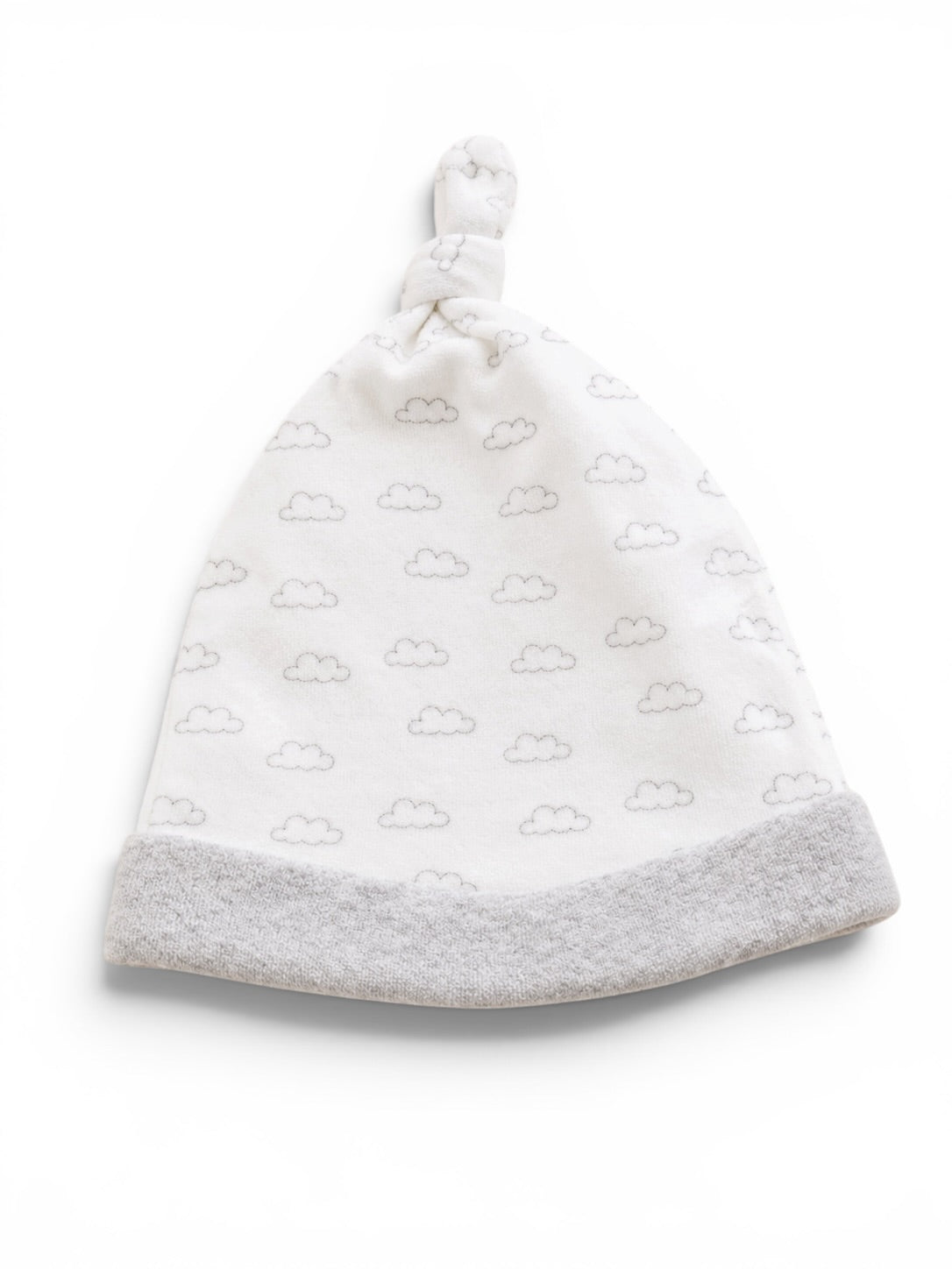 Baby Mütze Wolken Grau-Weiss