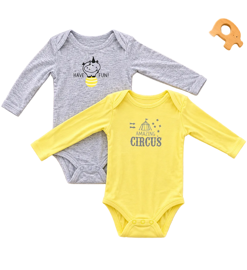 Baby Langarmbody Set mit Printmotiven