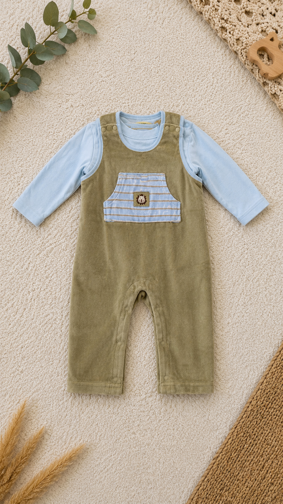 Niedliches 2-teiliges Babyset mit Löwen-Detail
