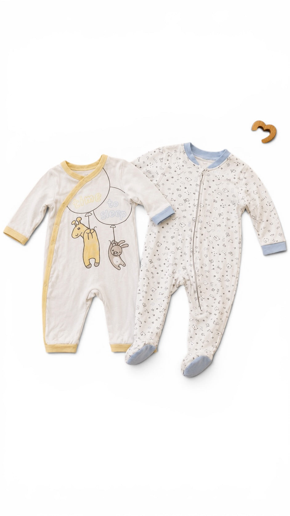 2 süße Baby-Schlafanzüge / Strampler