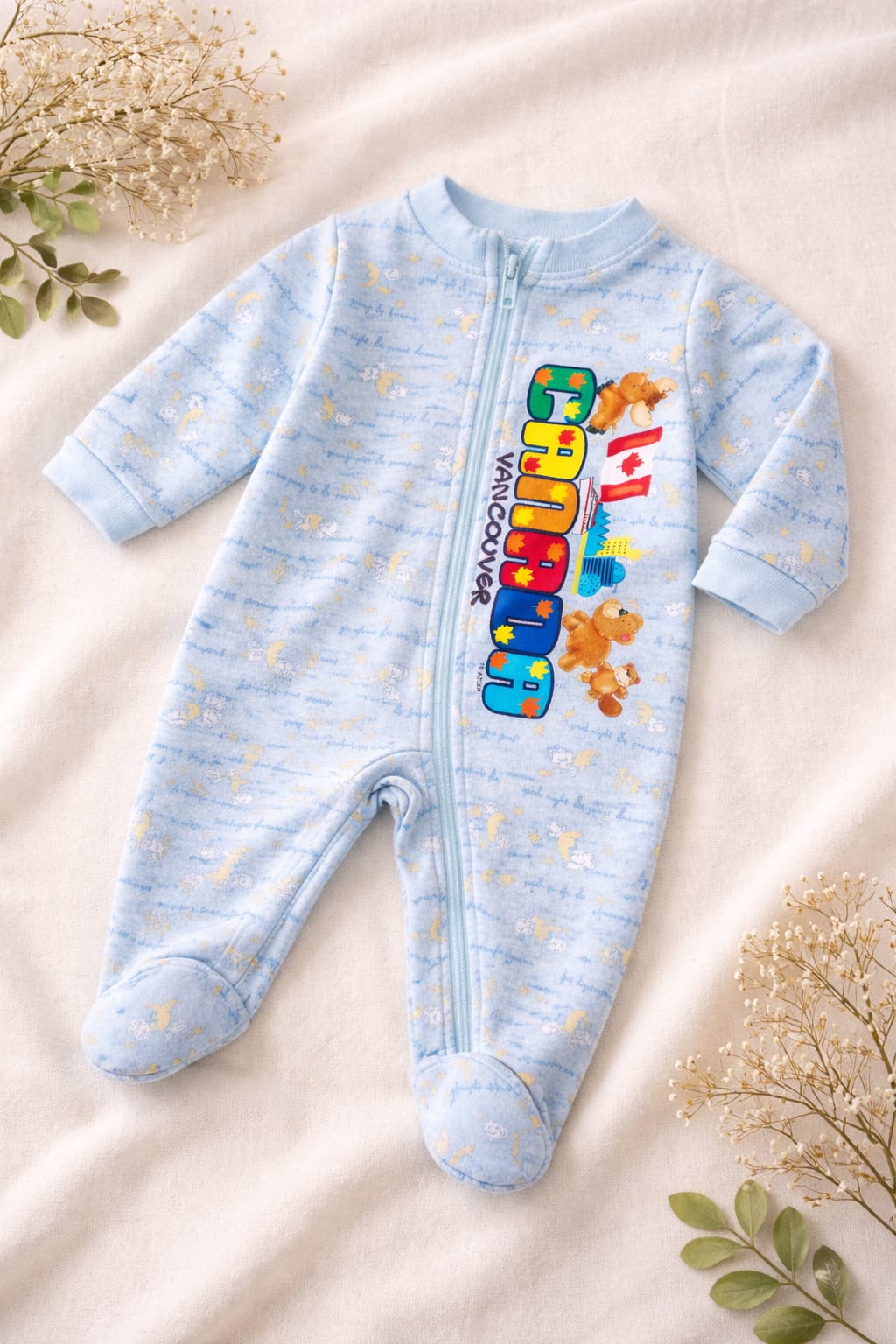 Grenouillère bébé craquante « Canada Vancouver » – douce, confortable & ludique