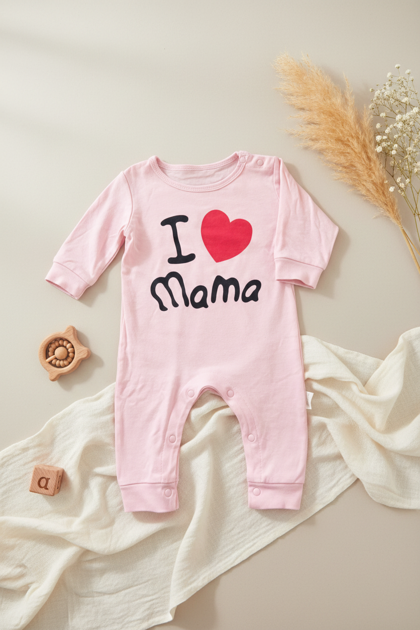 Baby Strampler „I ❤️ Mama“
