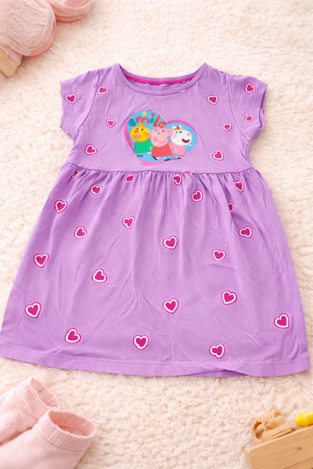 Mädchen Kleid mit Herz-Print