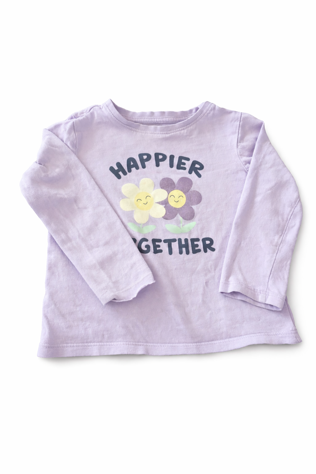 T-shirt à manches longues « Happier Together » avec imprimé floral