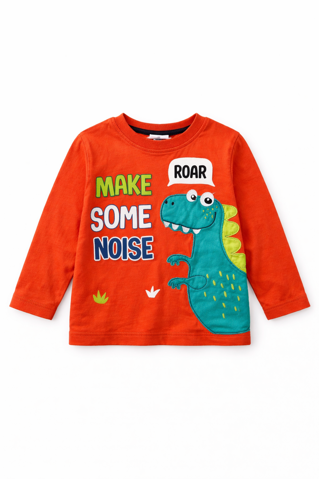 Kinder Langarmshirt Orange mit Dino
