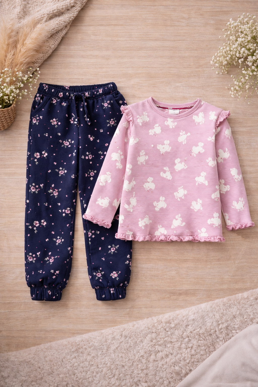 2-teiliges Mädchen Outfit Hose & Langarmshirt