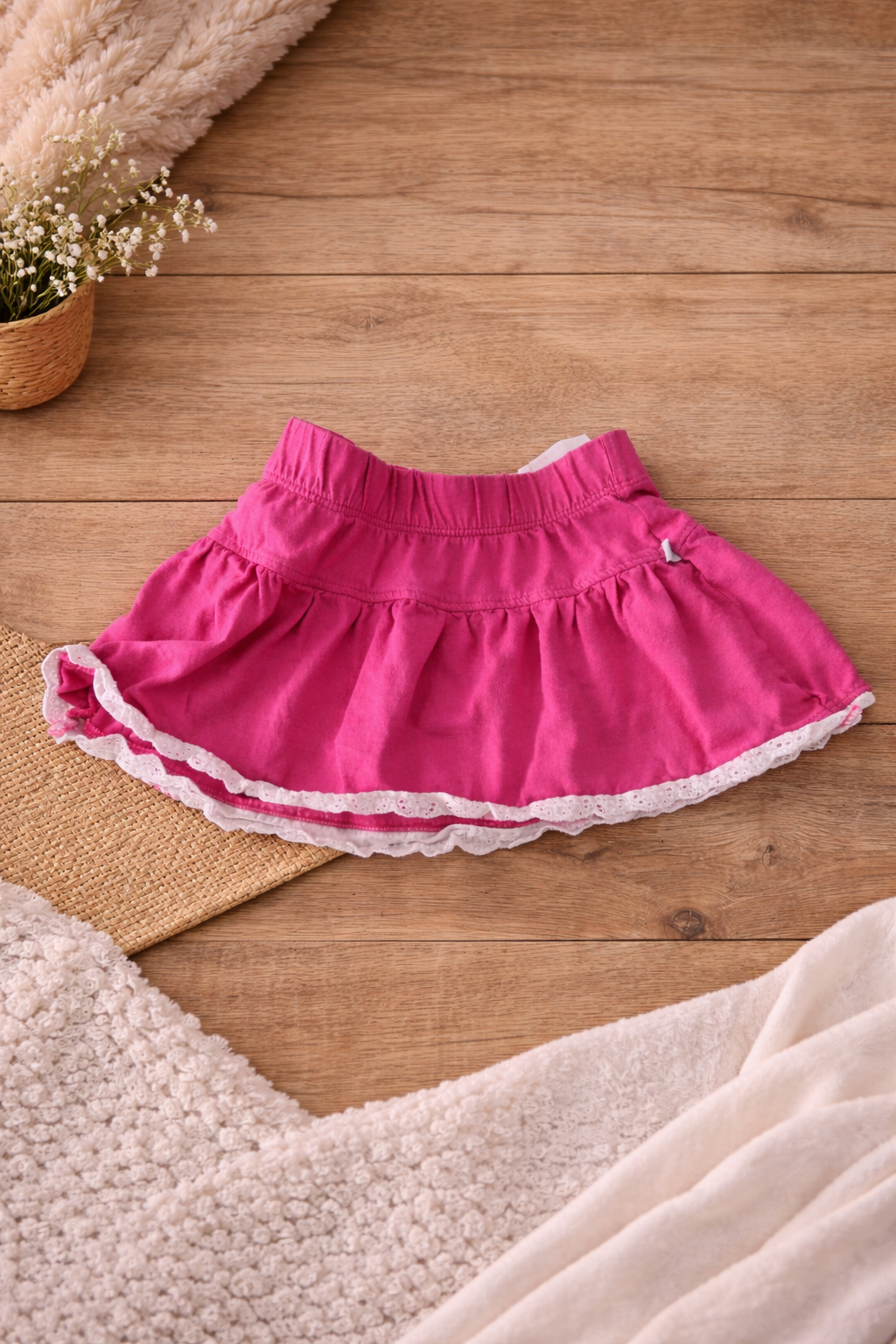 Girls' Pink Lace Skirt
