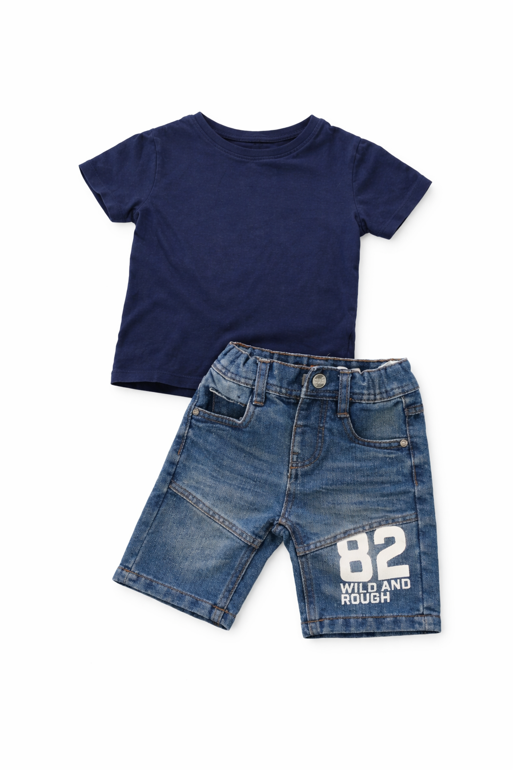Tenue d'été garçon – T-shirt & short en jean