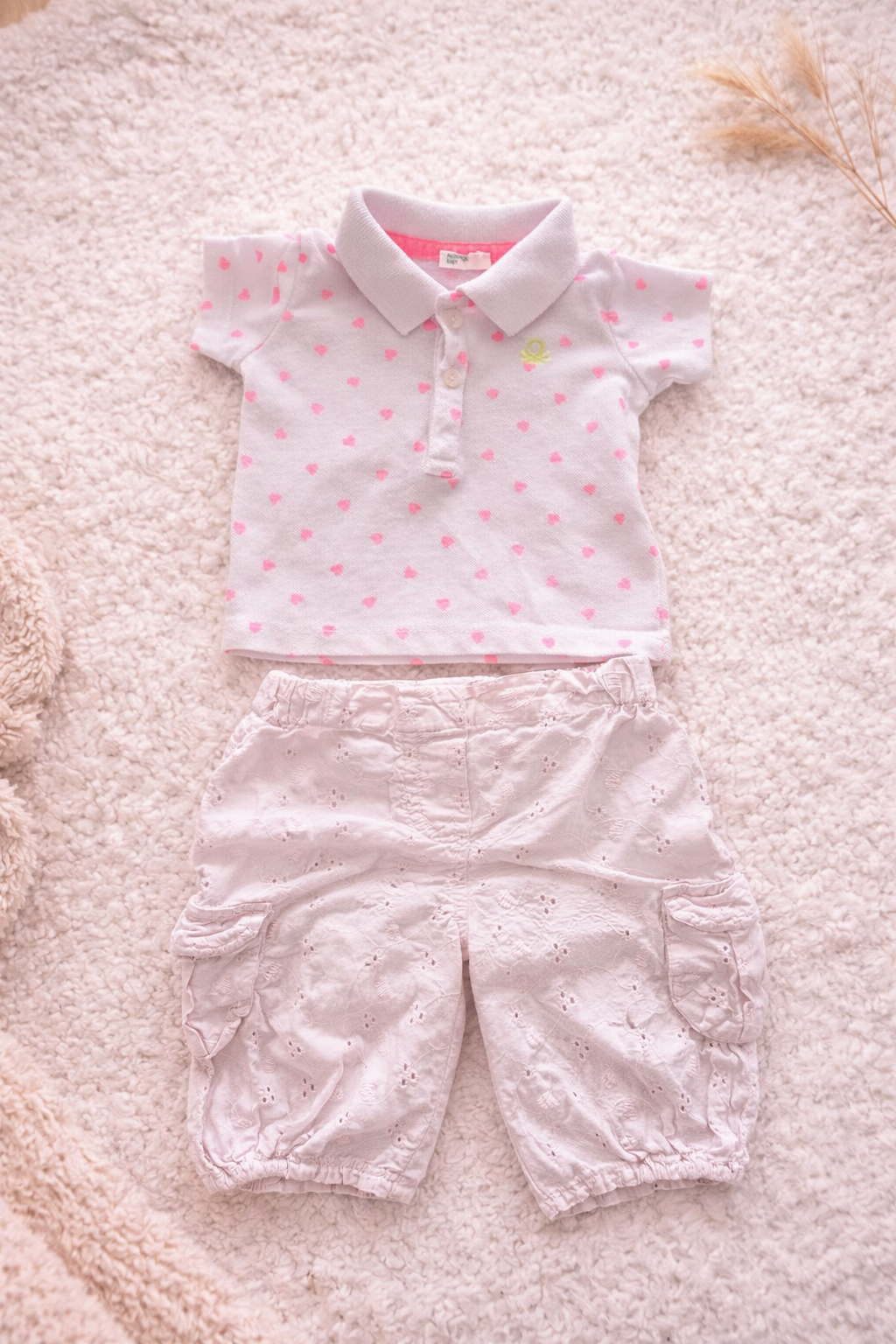 2-teiliges Sommer Set mit Herzmuster