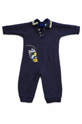 Overall dunkelblau mit Zug-Motiv