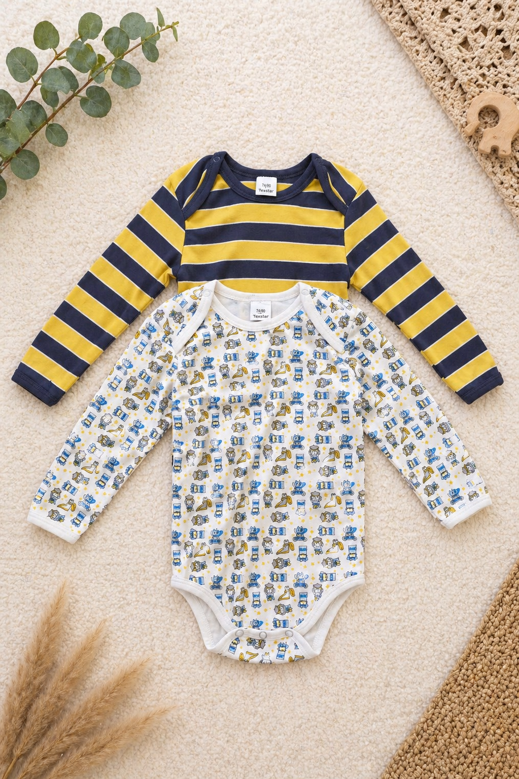 2er Set Langarm-Bodys