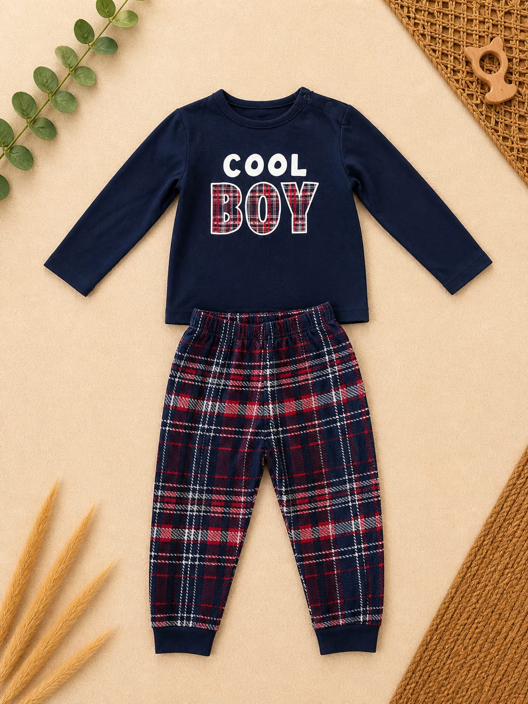 Kinder Set „Cool Boy“ Shirt & Hose Kariert