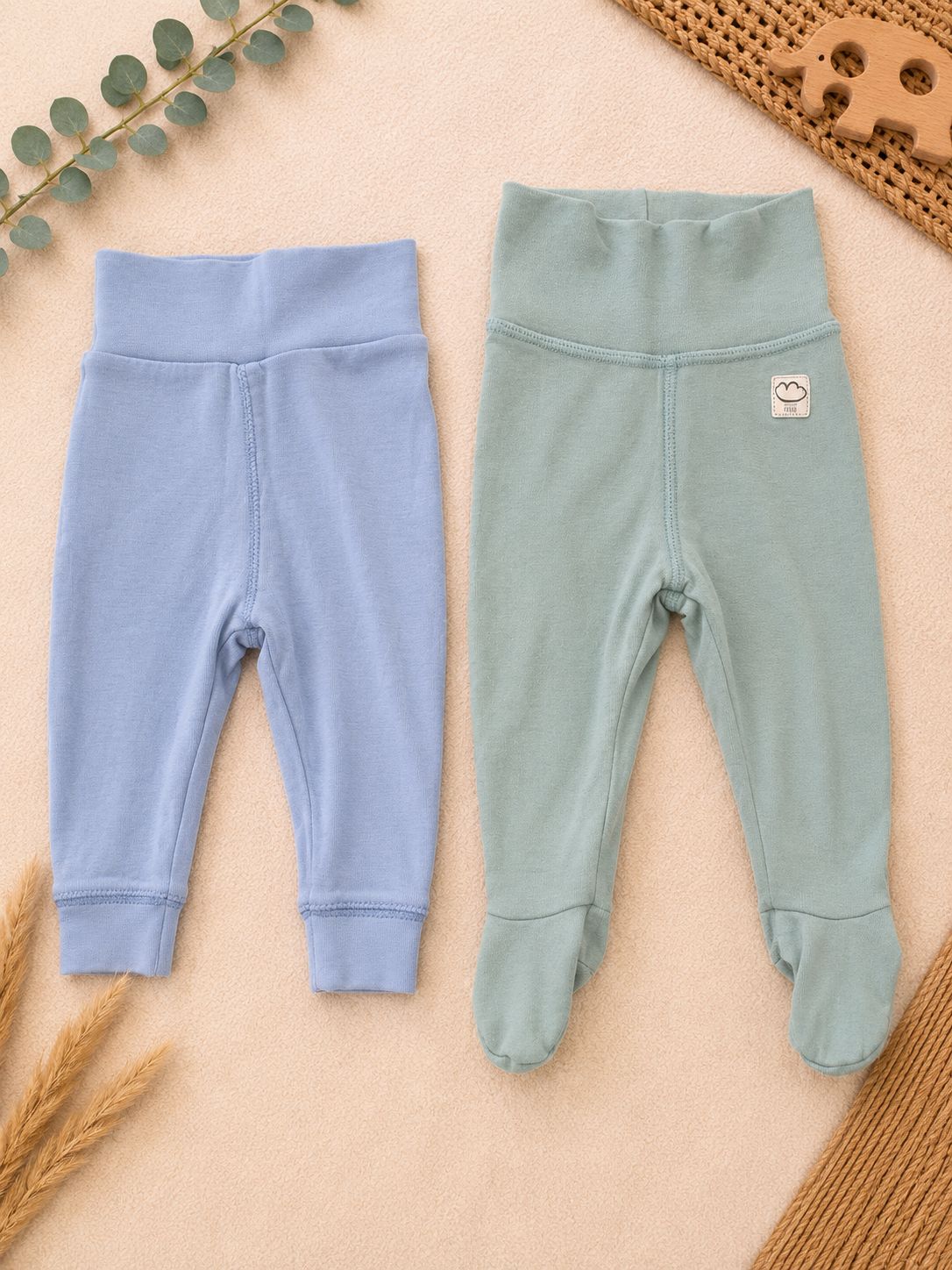 H&M 2er Set Babyhosen Blau & Mint
