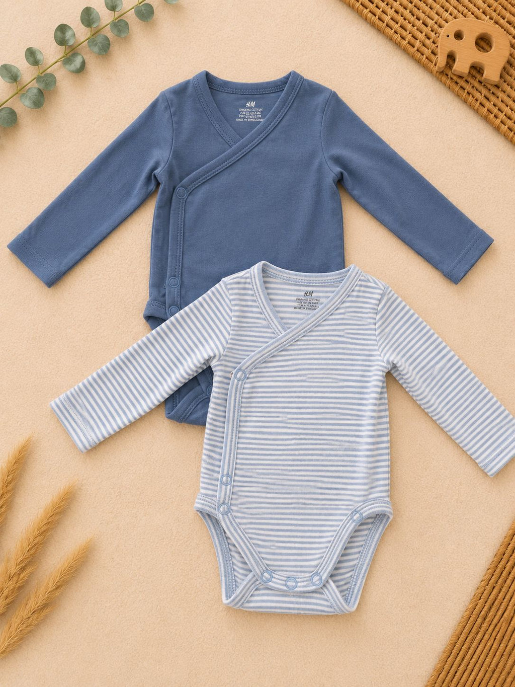 H&M 2er Set Wickelbodys Blau