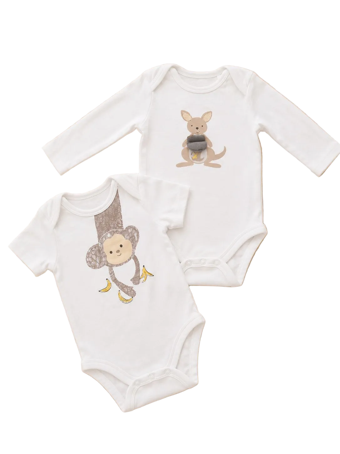 2er Set Babybodys Känguru & Affe