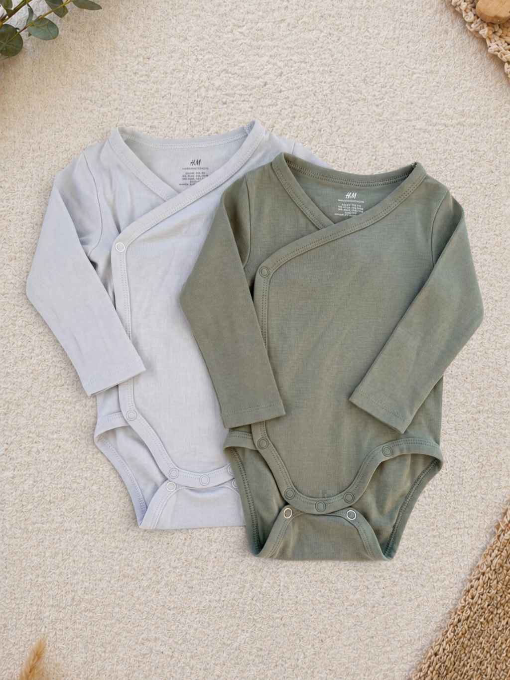 H&M 2er-Pack Body Wickel Blau & Khaki