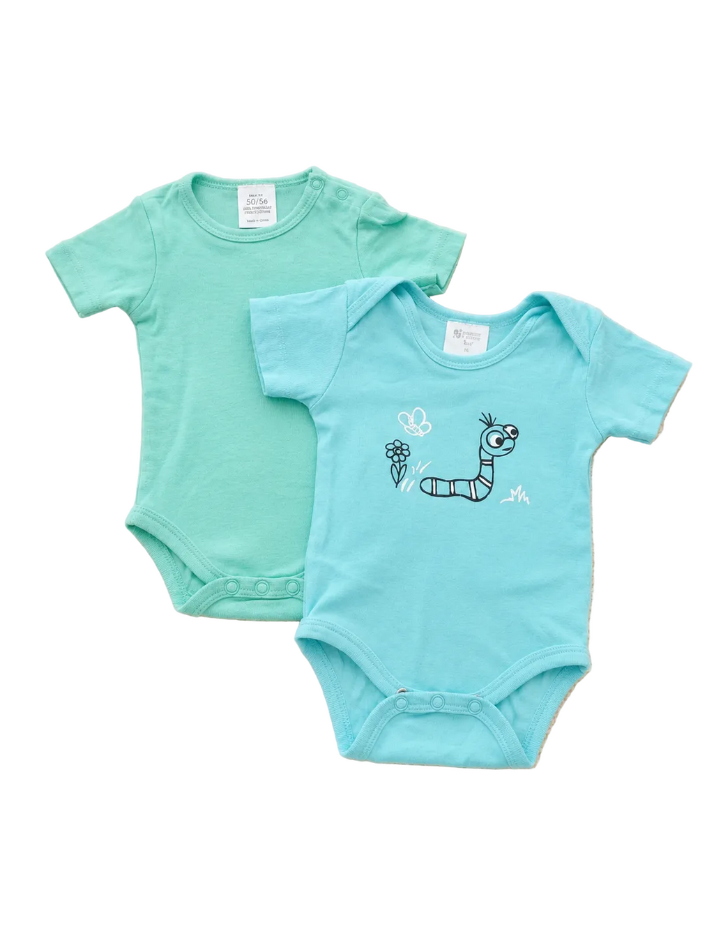 2er Set Babybodys Türkis mit Tiermotiven