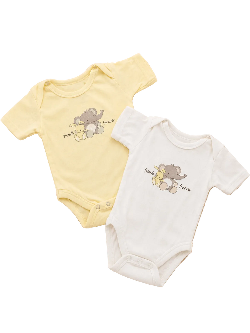 2er Set Babybodys mit Elefantenmotiv