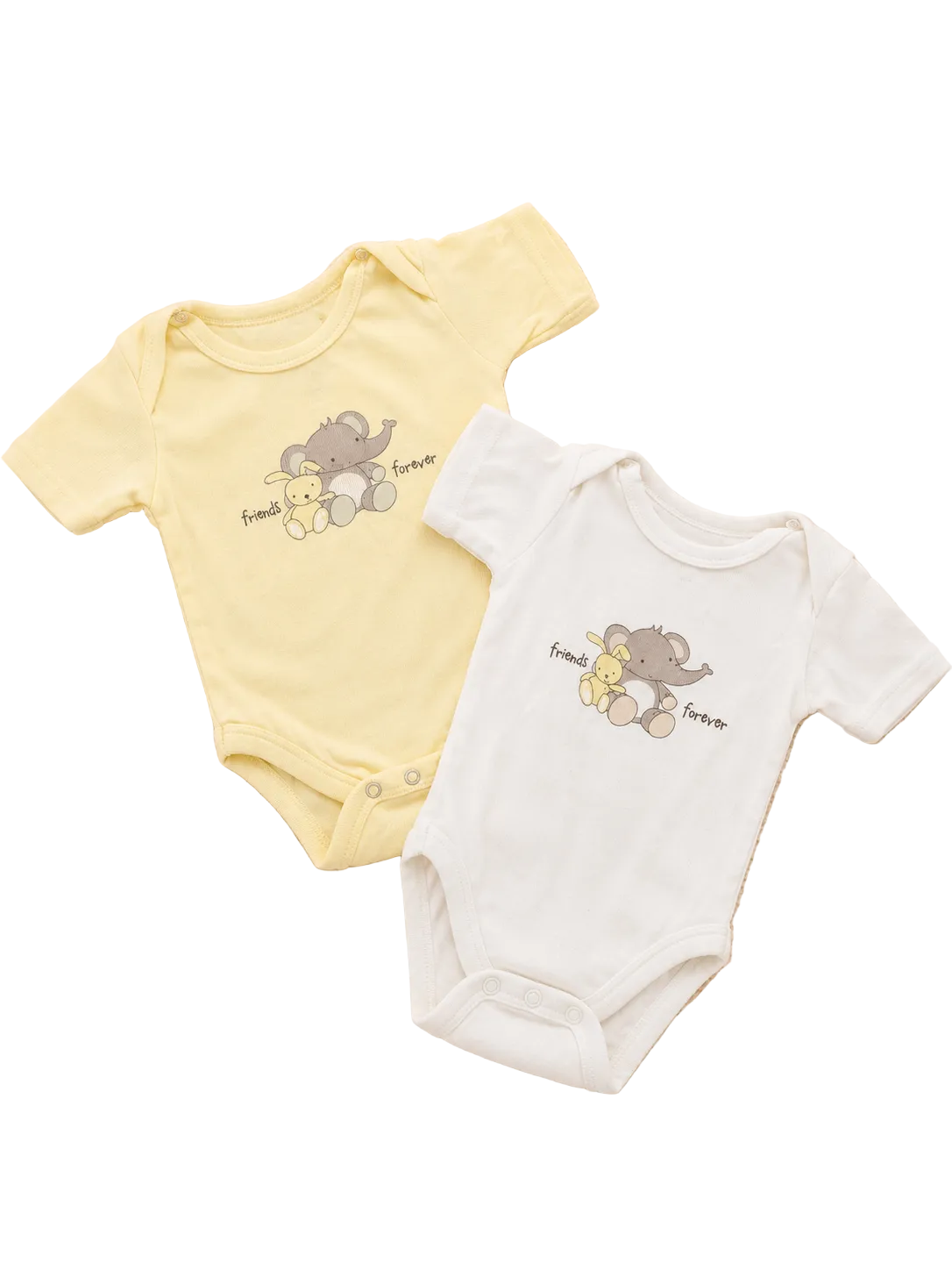 2er Set Babybodys mit Elefantenmotiv