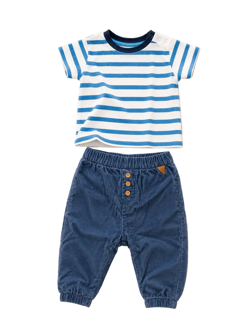 Baby Set Blau mit Streifen, Hose H&M
