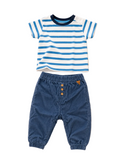 Baby Set Blau mit Streifen, Hose H&M