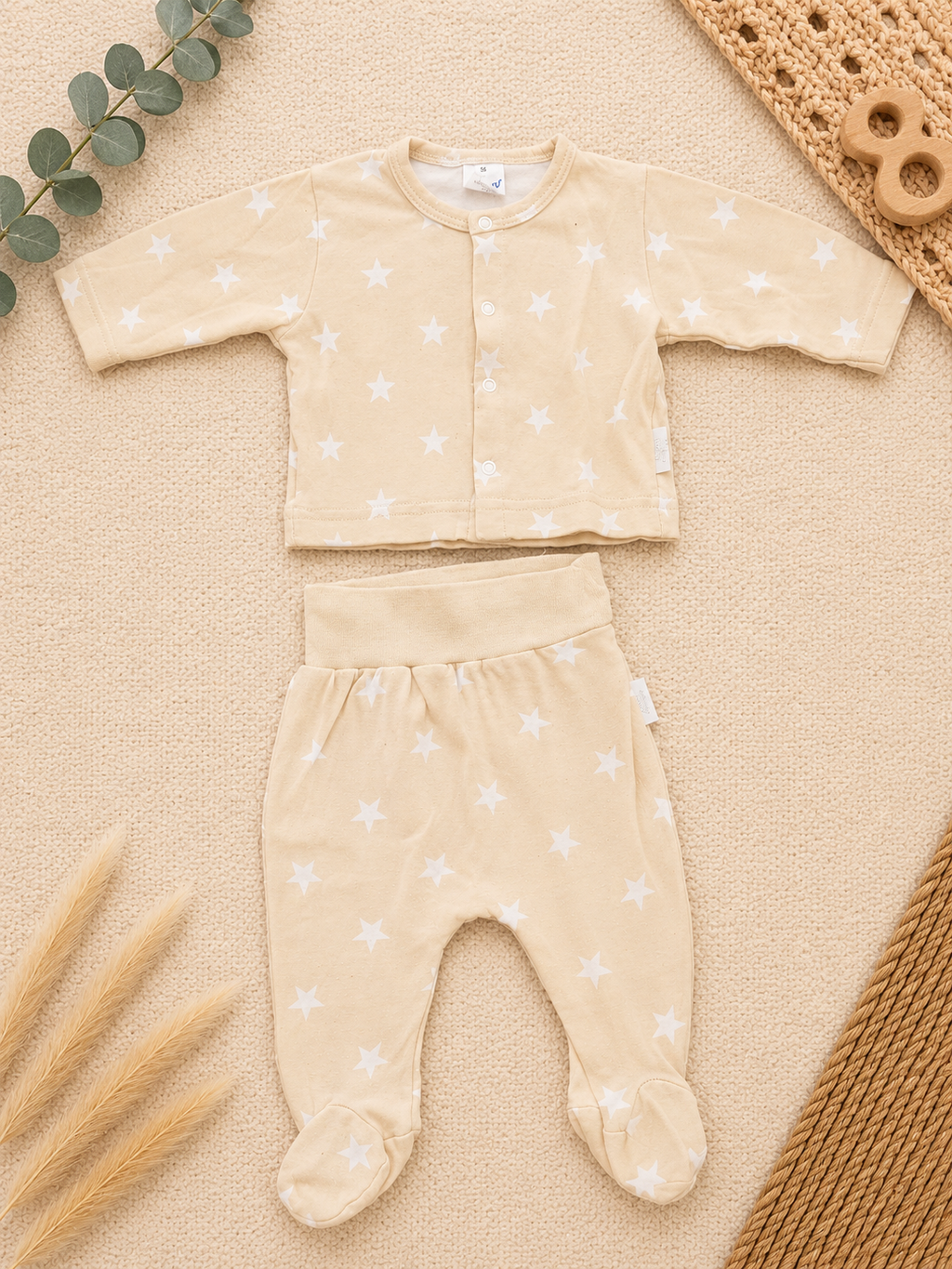 Baby Set Beige mit Sternen