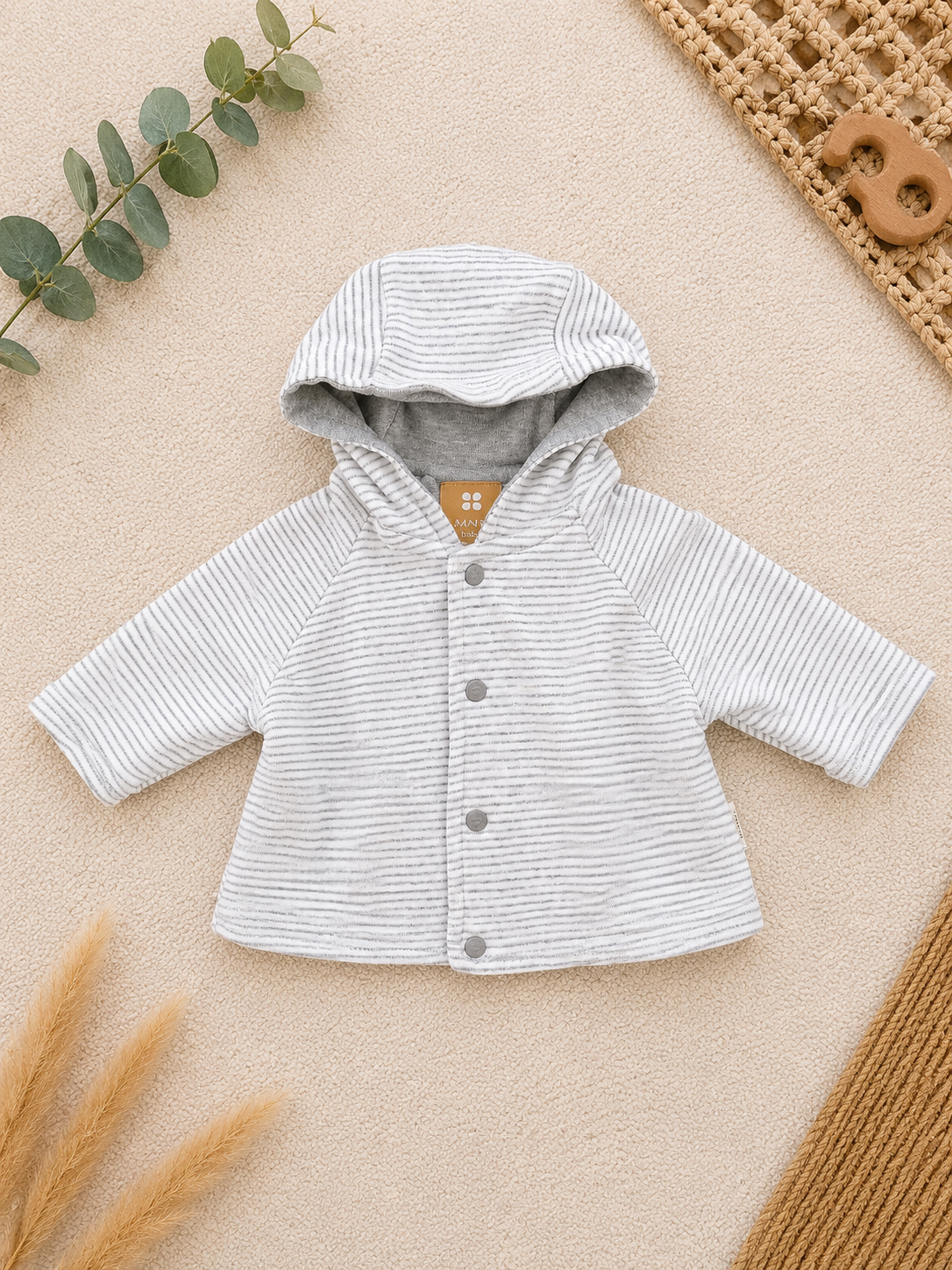 Baby Jacke Gestreift Grau