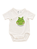 Baby Wickelbody Weiß mit Nilpferd Motiv H&M