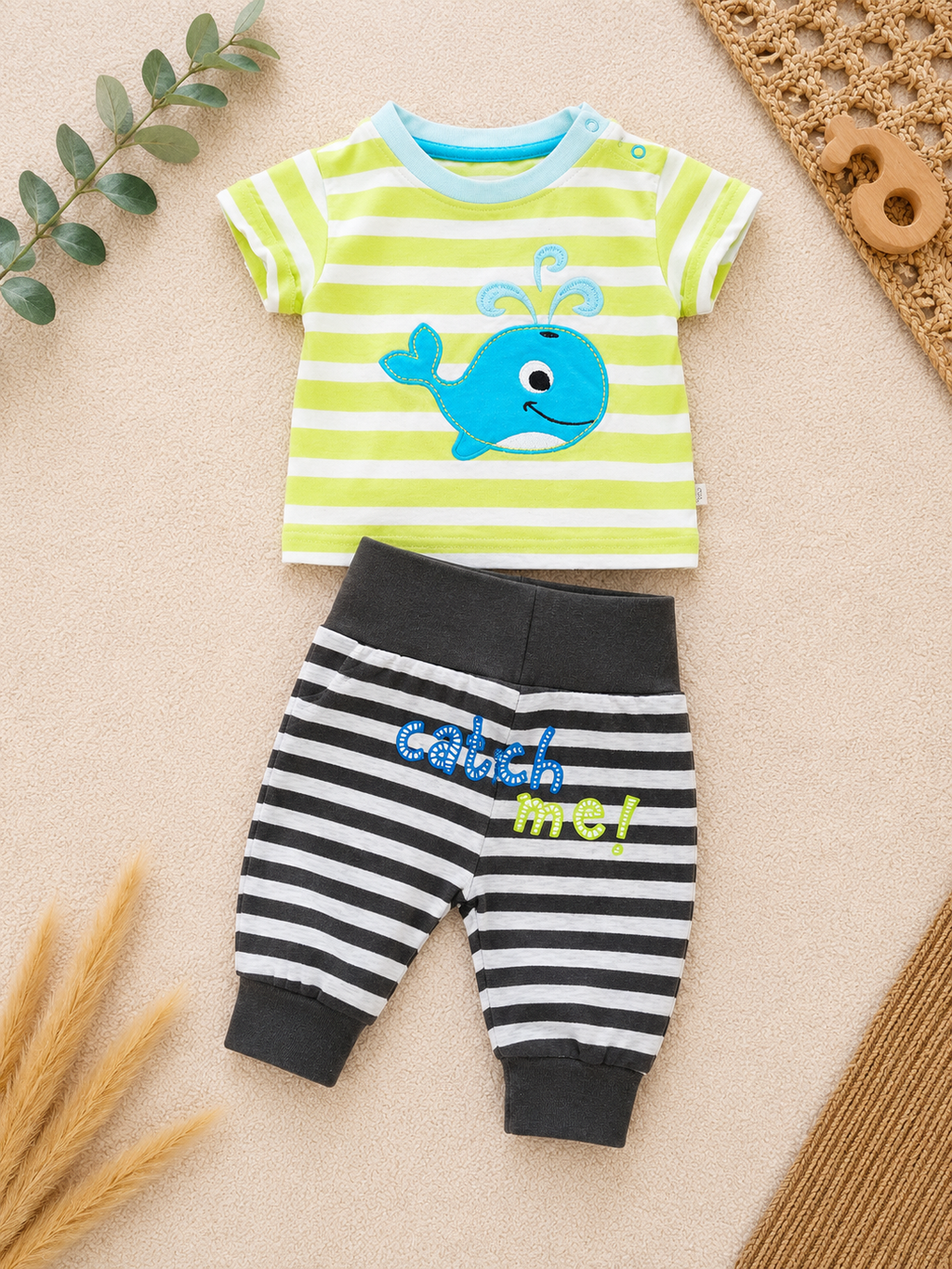 Baby Set Blau mit Streifen