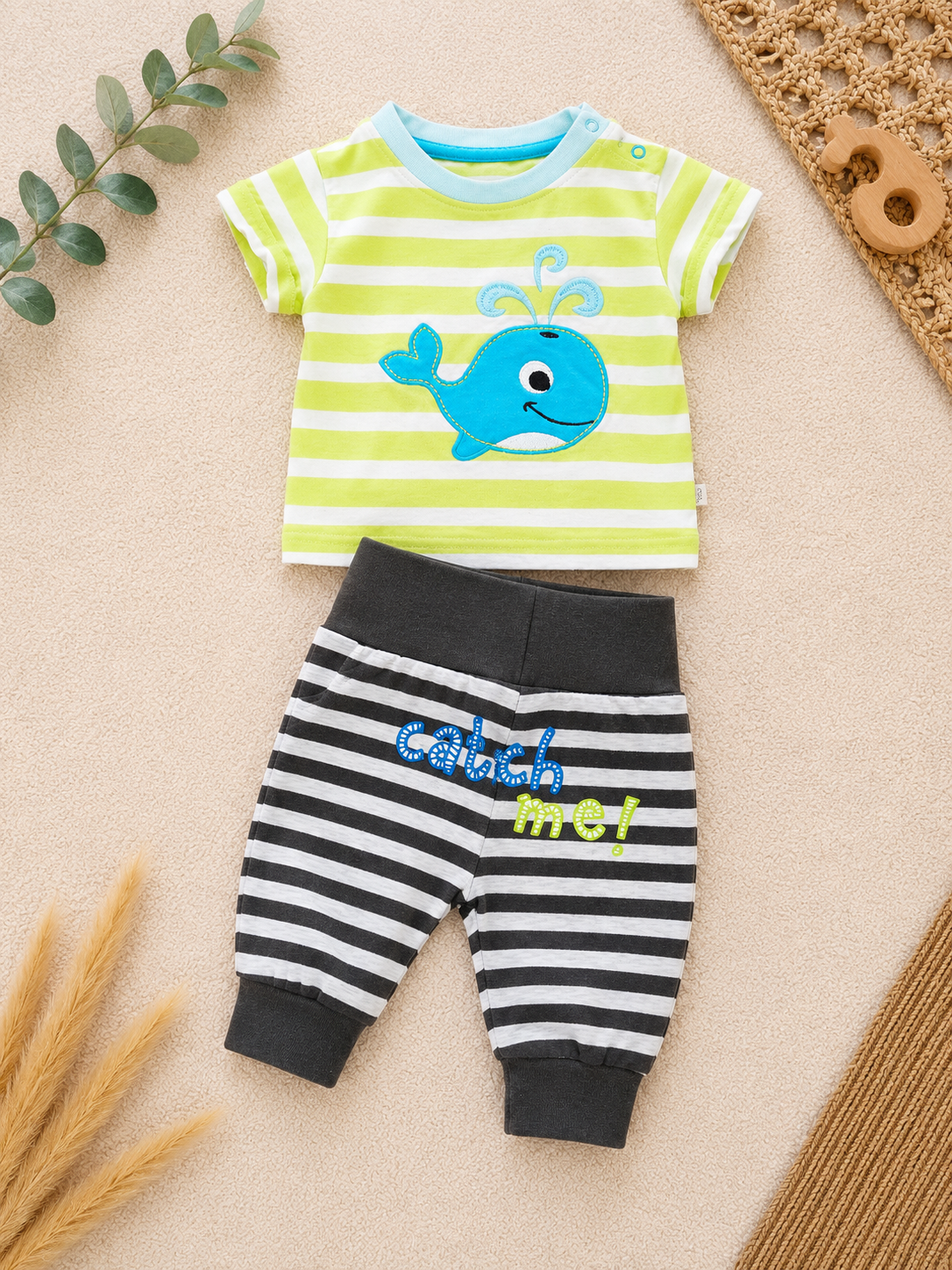 Baby Set Blau mit Streifen