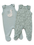 C&A 2er-Pack Strampler Mint Tiere