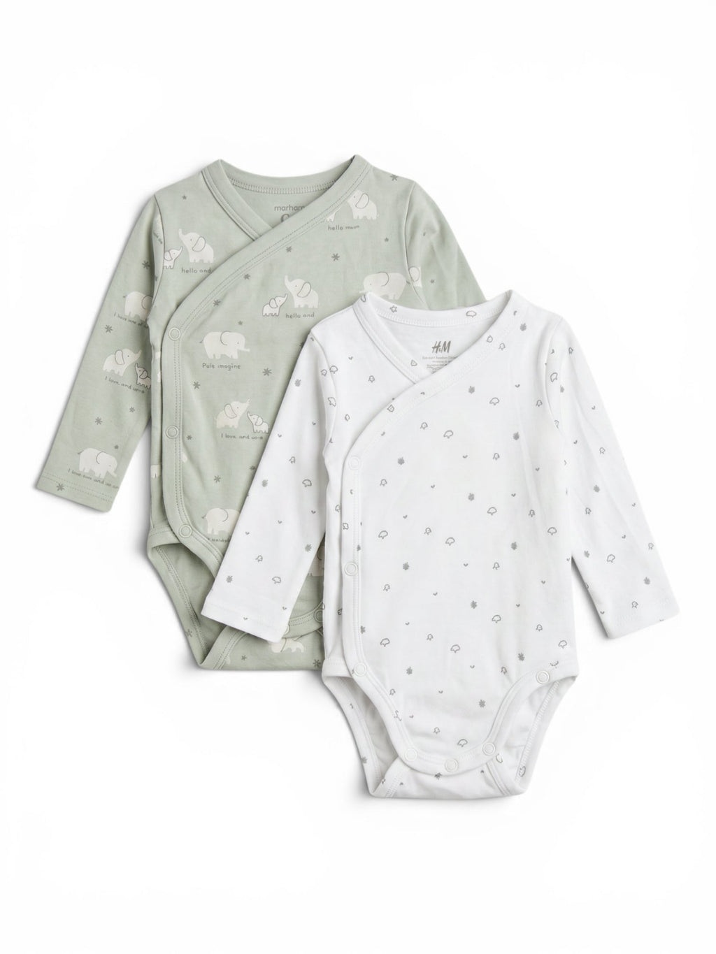 H&M/C&A 2er-Pack Wickelbody Elefant & Wolken