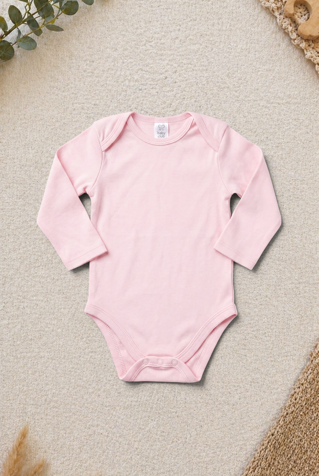 C&A Langarm-Body Rosa Uni Druckknöpfe