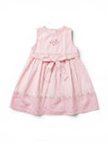 Kleid Rosa Blumen-Stickerei Schleife