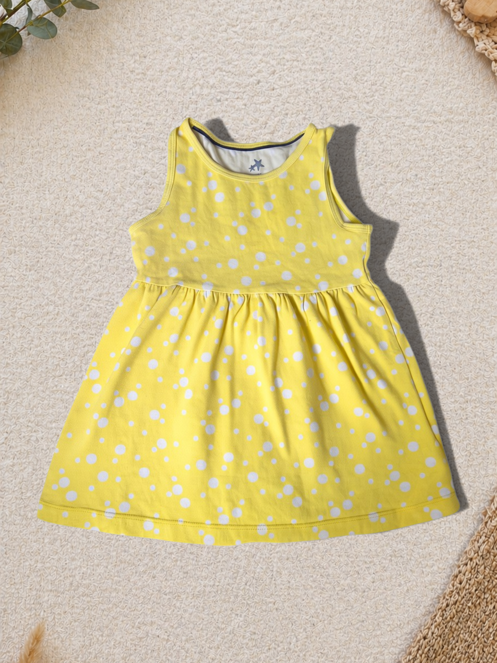 Kleid Gelb Punkte-Allover