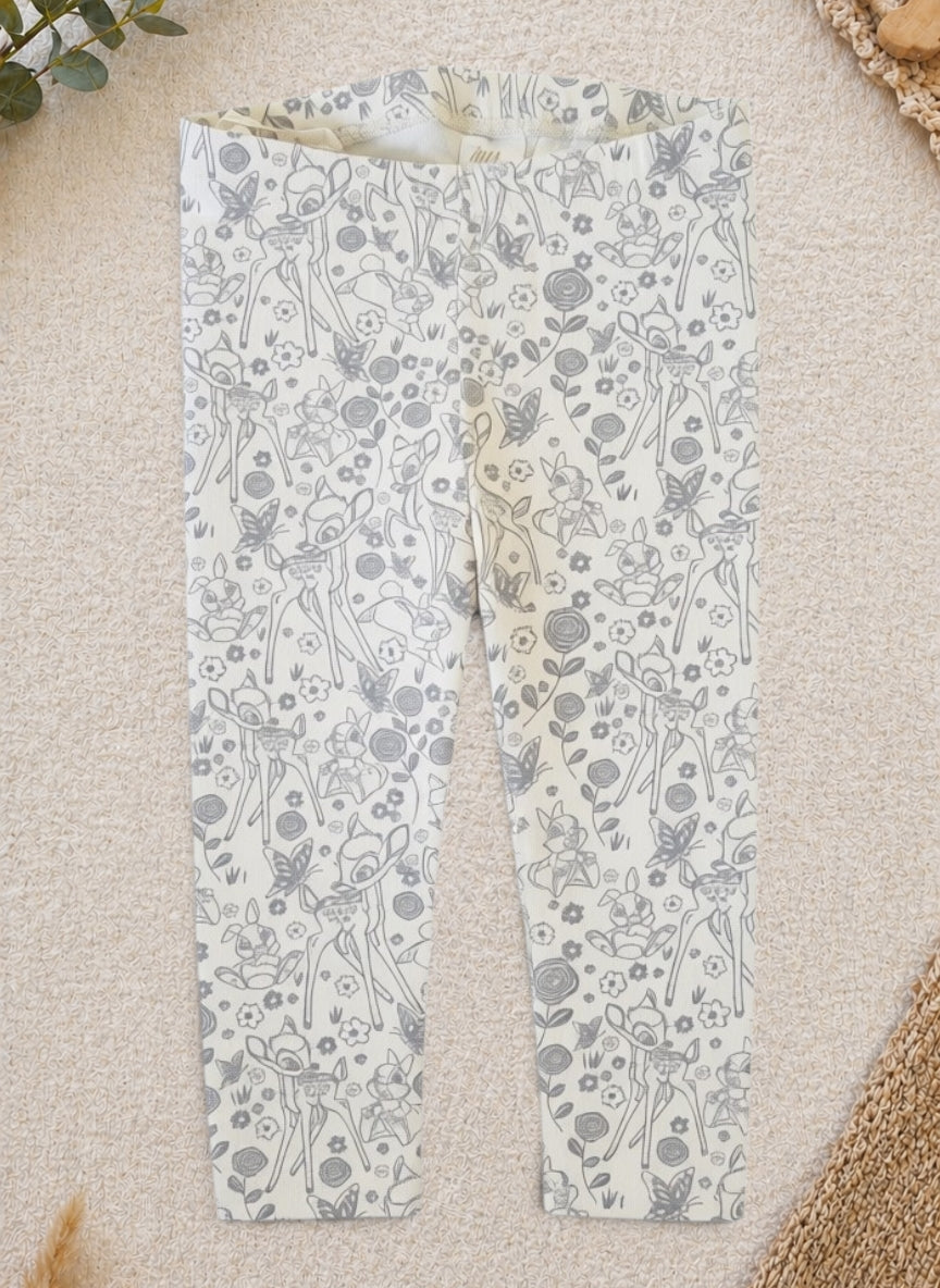 Disney H&M Leggings Creme Bambi-Allover