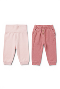 Lieblingsstücke by Bebo 2er-Set Babyhosen in Rosa mit elastischem Bund, Knöpfen und bequemen Rippbündchen.