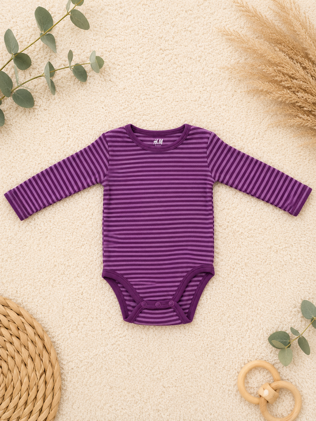 H&M Body Lila Gestreift
