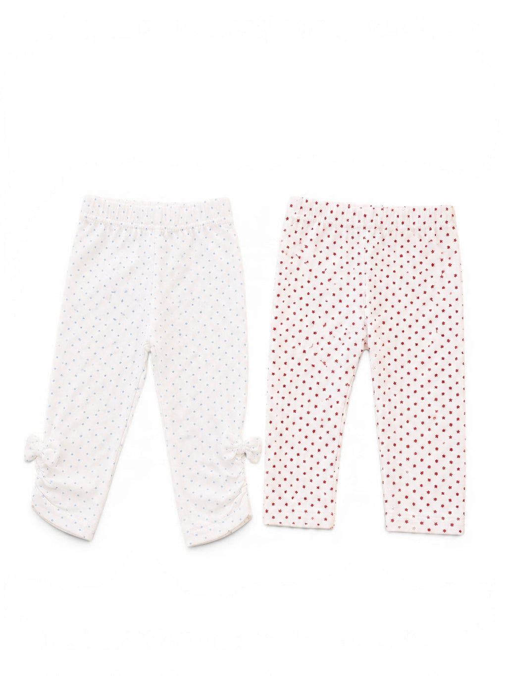 2er-Pack Leggings Weiss Punkte & Creme