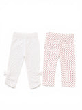 2er-Pack Leggings Weiss Punkte & Creme