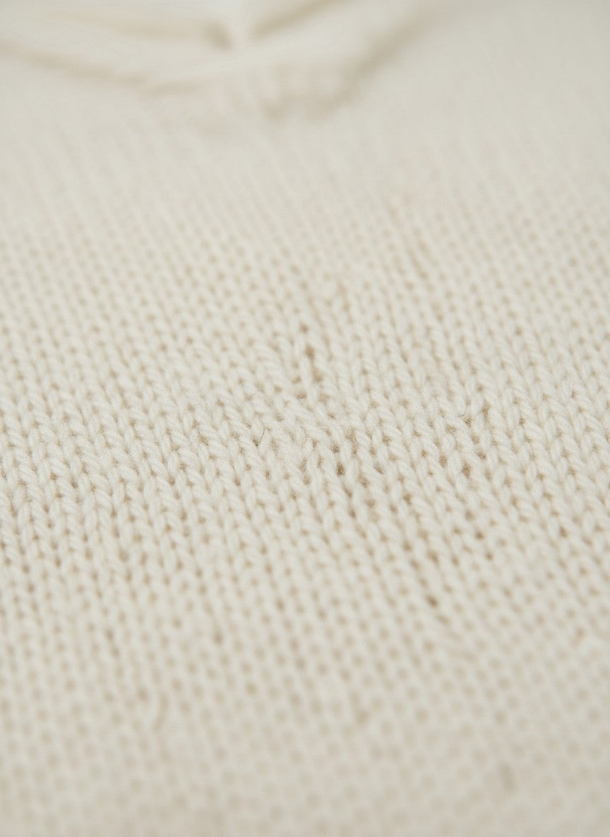 Strickpullover Creme Langarm Vintage