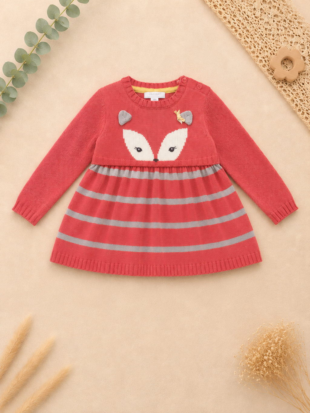 Strickkleid Fuchs Rot Gestreift