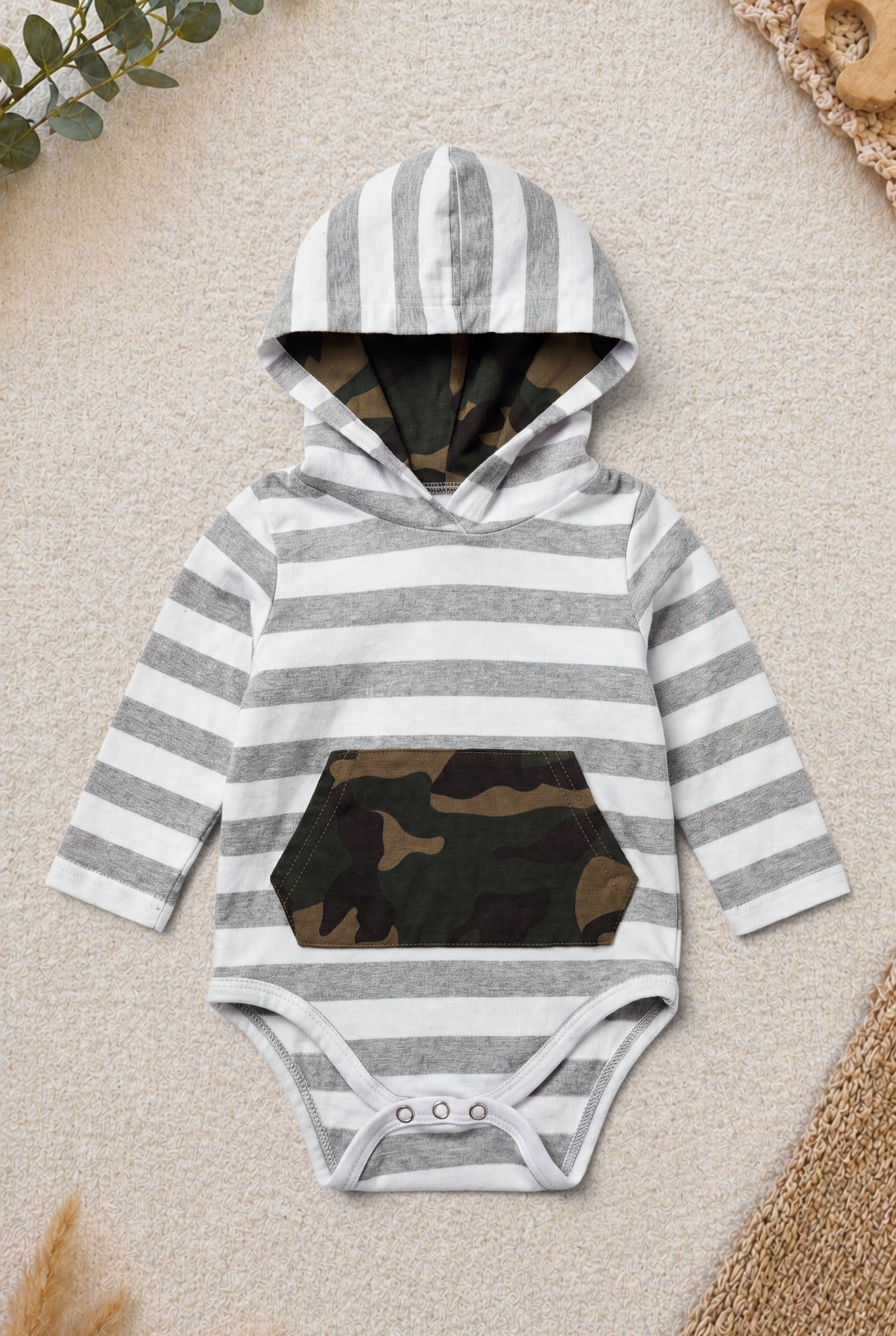Body Gestreift Hoodie Look