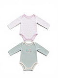 C&A 2er Baby-Bodys Langarm Sternchen & Häschen