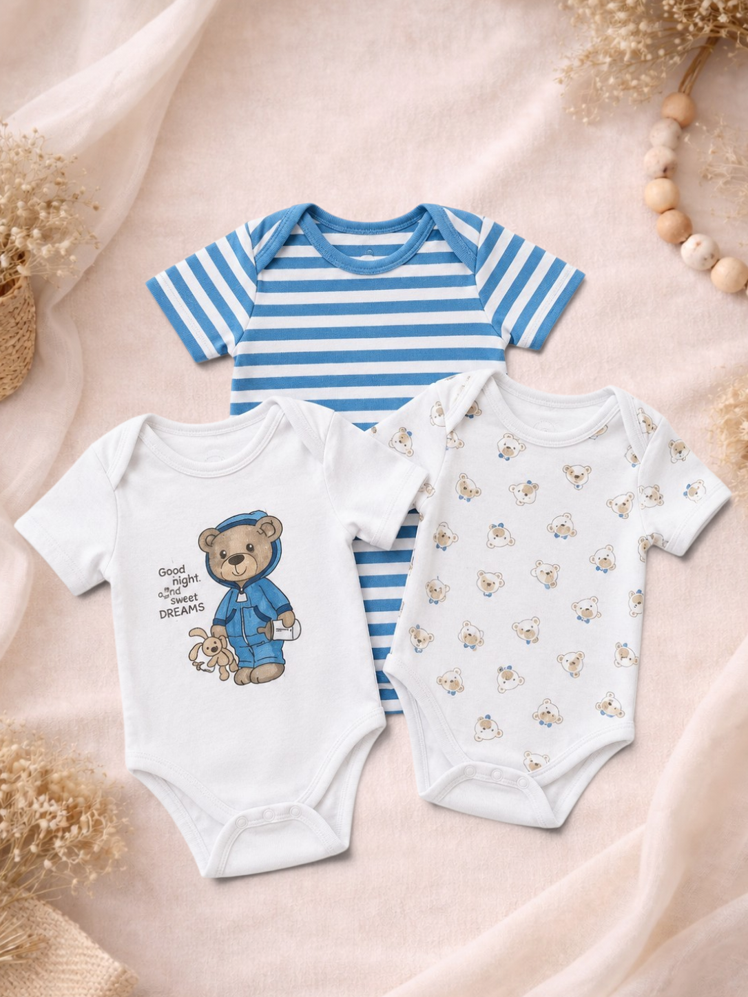 Baby Body Set Bärchen Blau