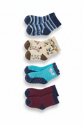 4er-Pack Socken Bunt Streifen Tiere